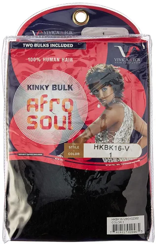 Vista 3 de Vivica A Fox Hair Collection HKBK16-V - Extensión de cabello humano rizado afro a granel, 1, 5.8 onzas