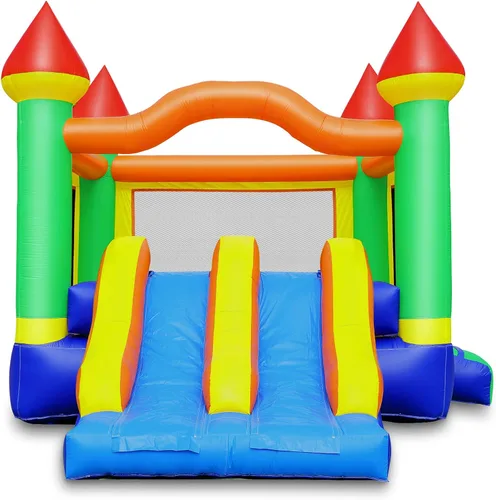 Vista 2 de Cloud 9 Castillo de doble diapositiva de grado comercial con soplador - gorila inflable 100% PVC 22' x 15