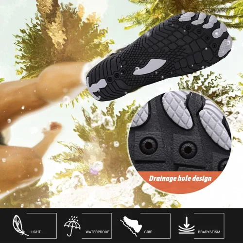 Vista 7 de YING LAN Zapatos de agua para hombres y mujeres, secado rápido, antideslizantes, para playa, natación, deportes acuáticos, buceo, vela, kayak