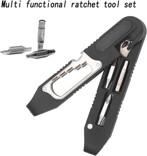 Vista 3 de Ratchet Wrench and Tire Lever Kit,Portable Bike Repair Tool Kit Bike Multitool Cycling Tool Kit for Bike Enthusiasts and Professional Repairers