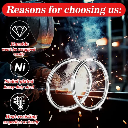 Vista 4 de MAQIHAN 100 llaveros – Llavero de metal para llavero del hogar, coche, escuela, oficina, manualidades, perro y otros llaveros divididos de 1 pulgada