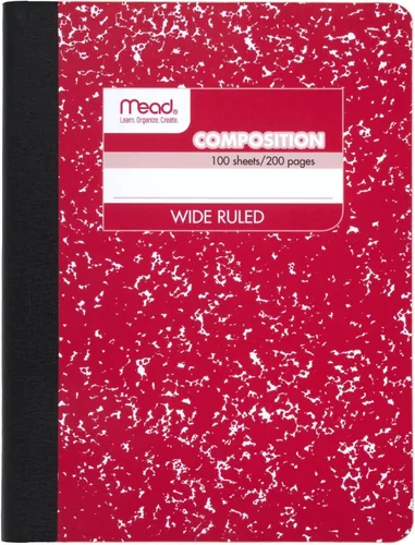 Vista 11 de Mead Cuaderno de Composición, Paquete de 12, Papel de Rayas Anchas, 7-1/2" x 9-3/4", 100 Hojas por Cuaderno de Composición, Los Colores Pueden