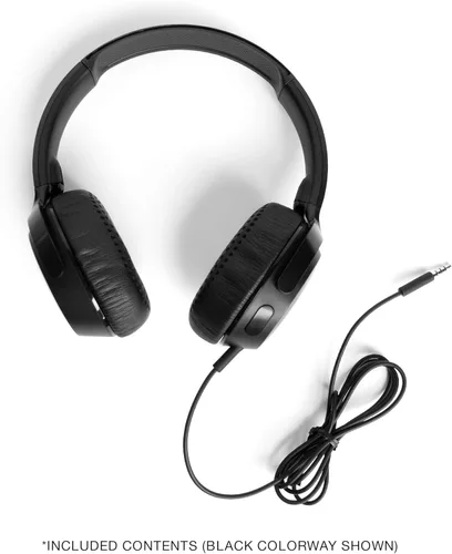 Vista 4 de Skullcandy Riff - Auriculares supraaurales con cable, convenientes para viajar con conector AUX de 3.5mm, micrófono incorporado, diseño plegable