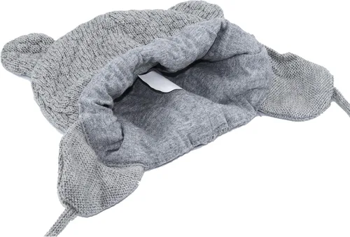 Vista 3 de Bestjybt Gorro de bebé, lindo oso con orejeras y forro polar, gorro cálido para otoño e invierno