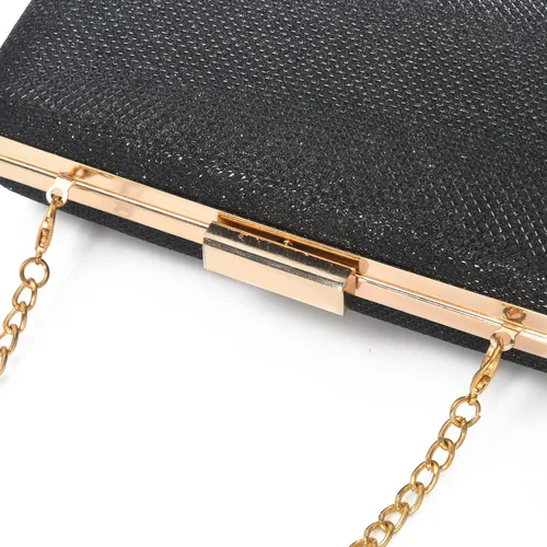 Vista 4 de Bolso de mano de noche con purpurina brillante para boda, fiesta de graduación, elegante bolso cruzado de hombro