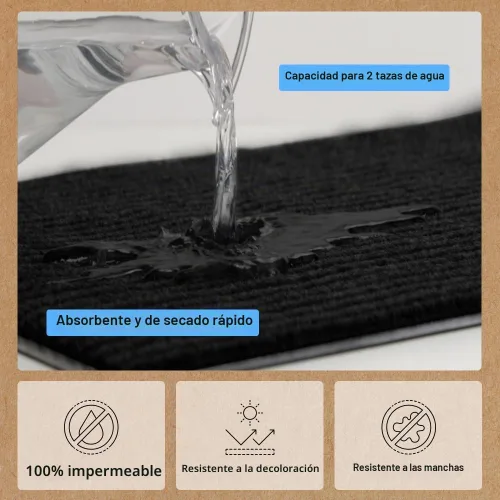 Vista 5 de GORILLA GRIP Traffic Guard - Tapete resistente para interiores y exteriores Negro