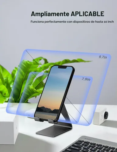 Vista 7 de Aoviho Soporte de teléfono celular para escritorio, soporte de teléfono de Negro