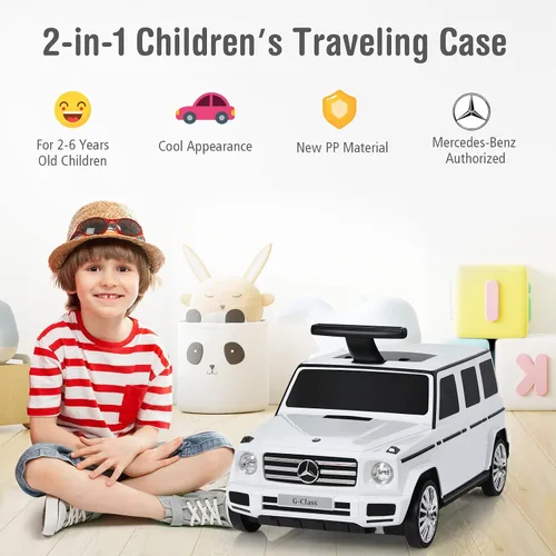 Vista 8 de Costzon Equipaje rodante para niños equipaje de viaje 2 en 1 para niños juguete de montar pies a suelo para niños pequeños automóvil deslizante