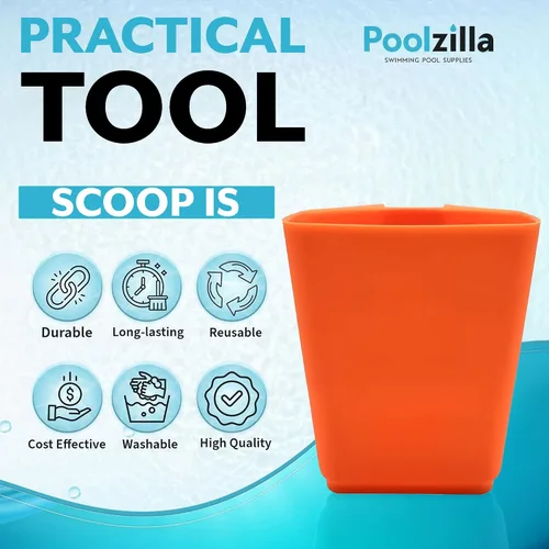 Vista 3 de Poolzilla 1 paquete DE cuchara química, 5 5/8" puede contener (1 litro/2 libras) de sustancia