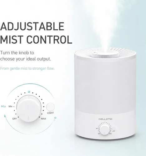 Vista 2 de Humidificadores de niebla fría para bebés, dormitorio, guardería, hogar y oficina Vaporizador ultrasónico súper silencioso, recarga superior