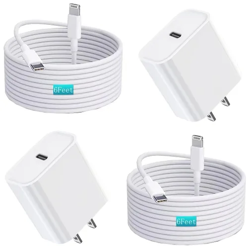 Vista 14 de StinkLight Cargador rápido USB C para iPhone de 20 W con cable USB C a Lightning y cable compatible para iPhone 14/13/12/11/XS/XR/X/iPad