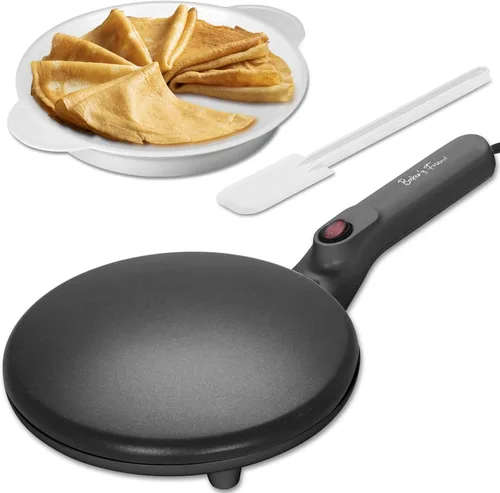 Vista 9 de Baker's Friend Crepera Electrica - Máquina para hacer crepas instantánea con asa, superficie de cocción antiadherente de 8 pulgadas, color aguamarina