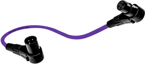 Vista 12 de Cable XLR equilibrado de ángulo recto macho a hembra en ángulo recto – 1.5 pies rosa – conector de micrófono Pro de 3 pines de 90 grados para Rosado
