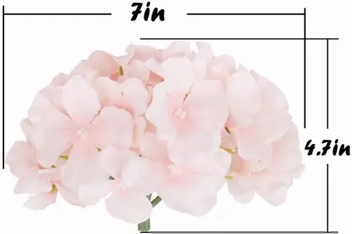 Vista 4 de Cabezales artificiales de hortensias de seda para decoración de bodas caseras, 10