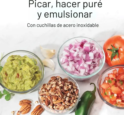 Vista 4 de Hamilton Beach - Picador de verduras eléctrico y mini procesador de alimentos, 3 tazas, 350 vatios, para picar, cortar y hacer puré, negro (72850)