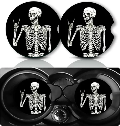 Vista 11 de Posavasos para Portavasos de Automóvil, 2 Piezas Universales Antideslizantes Geniales Calibre 12 con Forma de Bala de Latón y Goma para Automóvil