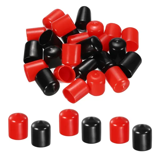 Vista 22 de MECCANIXITY 50 unids tapas de goma Surtido de 0.079 in PVC vinilo tornillo rosca protector para tornillo tornillo negro rojo