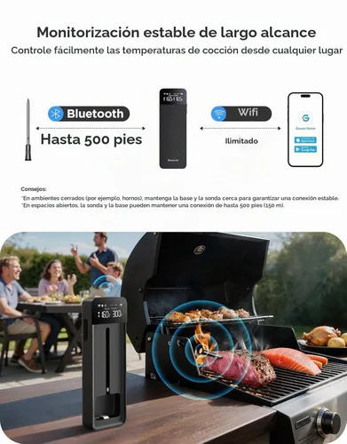 Vista 5 de GoveeLife Termómetro digital inalámbrico Bluetooth inteligente para carne