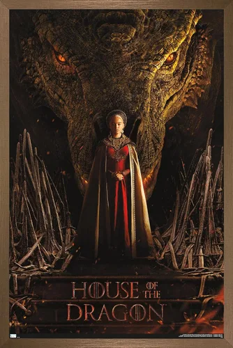 Vista 15 de Trends International House of the Dragon - Póster de pared de una hoja de cabeza de dragón de Rhaenyra, 14.725 x 22.375 pulgadas, versión enmarcada