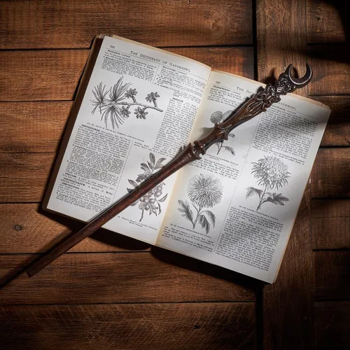 Vista 2 de Handicraftviet Moon Wand - Varita mágica de madera tallada a mano, varitas de mago para cosplay coleccionable, el mejor regalo para adultos y niños