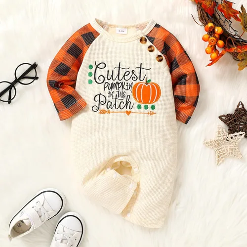 Vista 2 de YOUNGER TREE My First Halloween - Mameluco de una pieza para bebé, niña y niño, disfraz de calabaza, ropa de bebé de Halloween