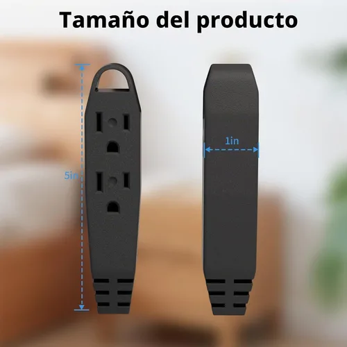 Vista 7 de K KASONIC - Cable de extensión de 3 salidas de 25 pies, 1 paquete, toma múltiple con conexión a tierra de triple cable, certificación UL 16/3 SPT-3
