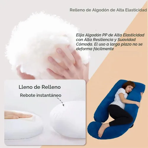 Vista 5 de Almohadas de embarazo de 60 pulgadas para dormir, almohada corporal extra grande en forma de U, almohada de embarazo, almohada de maternidad