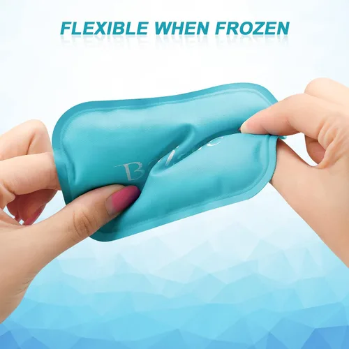 Vista 8 de Bolsas de hielo pequeñas reutilizables – Mini paquetes fríos de gel caliente y frío para lesiones, alivio de los senos nasales, ojos cansados