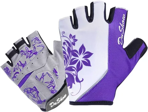 Vista 9 de DuShow Guantes de ciclismo para mujer, guantes de ciclismo acolchados de gel de medio dedo para mujer, ciclismo de montaña, carretera, ciclismo