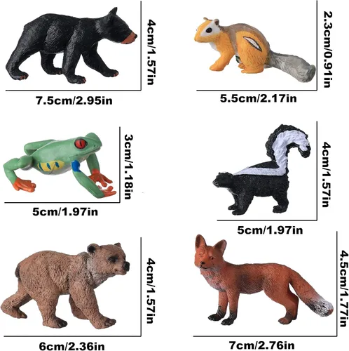 Vista 2 de JOKFEICE Figuras de animales pequeños para niños, 16 figuras realistas de animales del bosque, figuras de criaturas del bosque, juguetes educativos