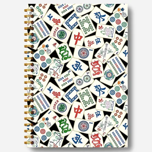 Vista 7 de Mahjong Accessories Notebook, Mahjong Gifts for Women Journal, Gifts for Mahjong Players Journal, Mahjong Hardcover Spiral Notebooks 5.5x8.3 Inch