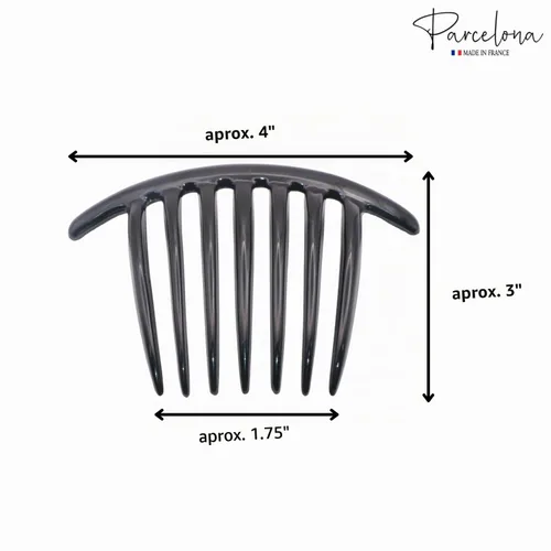 Vista 6 de Parcelona French Twist - Juego de 2 peines de celuloide de 4 pulgadas (4.0 in), flexibles, duraderos, antideslizantes, accesorios para el cabello