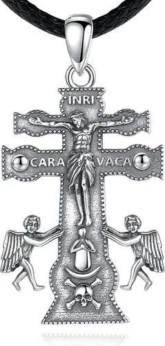 Vista 36 de EUDORA Medalla de plata de ley S925 con collar de San Patrono para mujeres A01-Saint Benedict Medalla