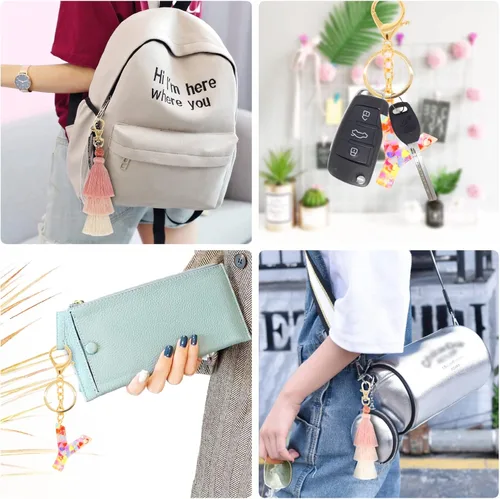 Vista 7 de Llavero bohemio con letras para monedero, bolsos de mujer y niña