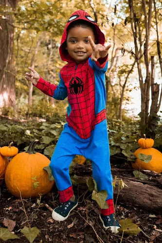 Vista 2 de Marvel Avengers Spider-Man Zip Up Cosplay Coverall Newborn to Little Kid