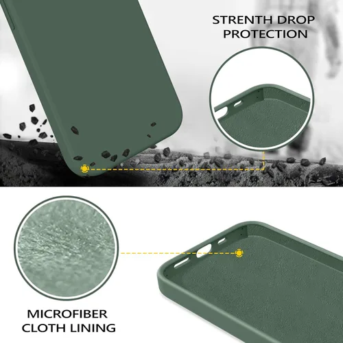 Vista 3 de BENTOBEN Funda compatible con iPhone 14, silicona suave, goma de gel, forro de microfibra, parte trasera dura, a prueba de golpes, funda protectora