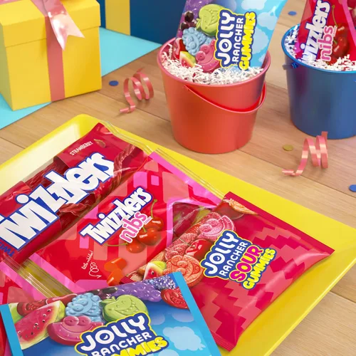 Vista 6 de JOLLY RANCHER & TWIZZLERS Surtido de dulces de frutas, caja a granel, 39.5 onzas
