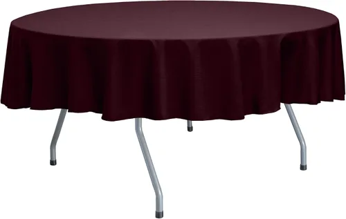 Vista 64 de Ultimate Textile Mantel redondo reversible Shantung Satin Majestic de 84 pulgadas, color rosa hielo