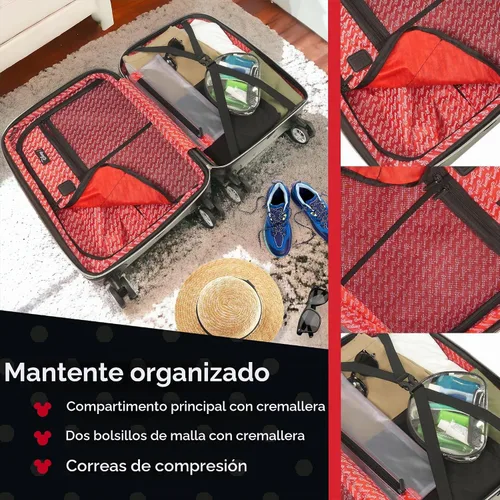 Vista 3 de FUL Mickey Mouse Disney - Juego de maletas para niños, color negro