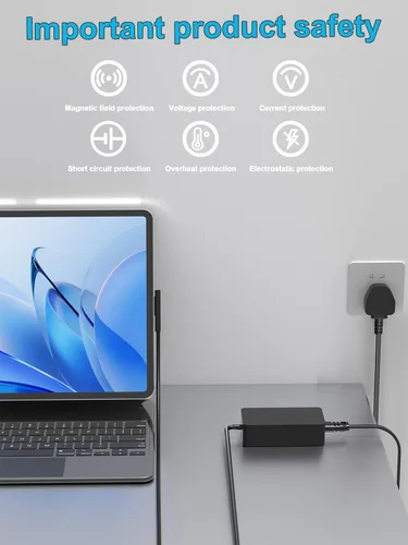 Vista 5 de Cargador de superficie de 65 W compatible con Microsoft Surface Pro 10 9 8 7+ 7 6 5 4 3 X Surface Laptop 7 6 5 4 3 2 1 Surface Book 3 2 1 Surface Go