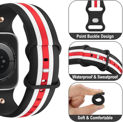 Vista 2 de Banda de diseñador con adornos decorativa compatible con Apple Watch de 38mm 40mm 41mm 42mm 44mm 45mm 46mm 49mm, para mujeres y hombres, pulseras