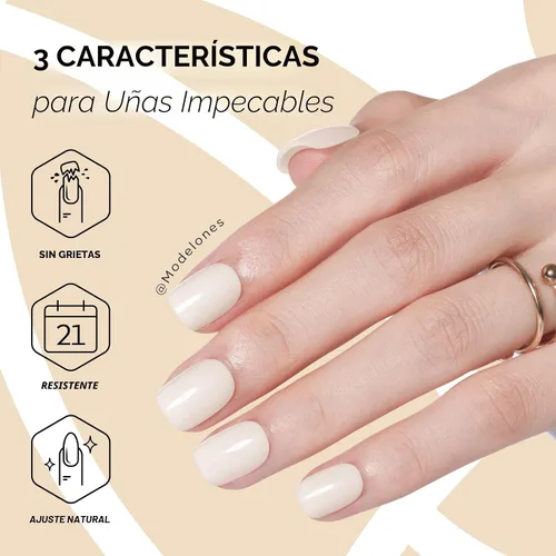 Vista 4 de Modelones Uñas postizas extra cortas a presión, color blanco lechoso A1-blanco lechoso