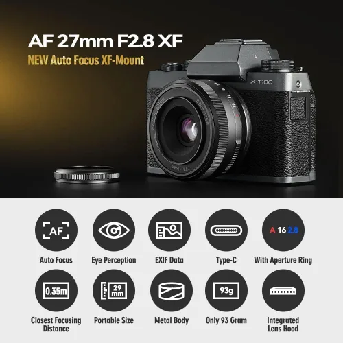 Vista 2 de TTArtisan AF 27mm F2.8 Lente de enfoque automático para cámaras sin espejo compatible con Sony E-Mount A5000 A5100 A6000 A6100 A6300 A6400 A6500