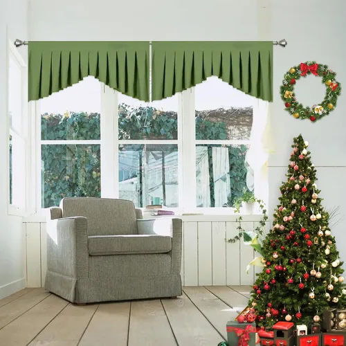 Vista 28 de Cenefas para Sala de Estar Amarillo Brillante Opacas con Bolsillo para Barra Cenefas para Ventanas, Paquete de 1 (Amarillo Brillante 39" An x 20" L)