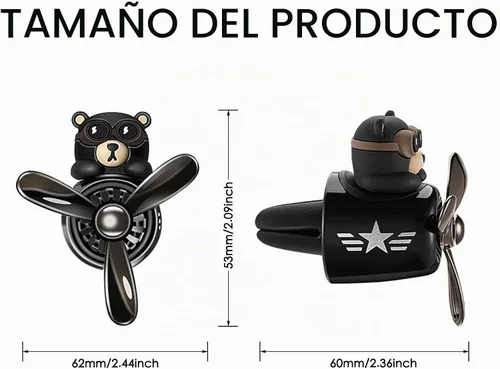 Vista 5 de Ambientadores para automóvil, diseño de oso piloto, lindo difusor giratorio para automóvil, diseño de caricaturas, salida de aire automotriz