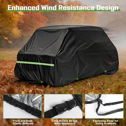 Vista 7 de Funda UTV de 4 plazas 420D impermeable para todo tipo de clima, compatible con Polaris Ranger Crew XP 1000 Mule RZR XP 4 Talon con tiras