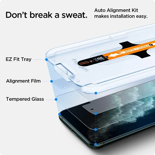 Vista 3 de Spigen Protector de pantalla de vidrio templado [GlasTR EZ FIT] diseñado para iPhone 11 Pro Max/iPhone Xs Max [6.5 pulgadas]