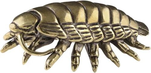 Vista 10 de SnowOwl Lámpara de escultura de pez, adorno de insectos de metal sólido, mini estatua de animales de latón para decoración de escritorio en casa