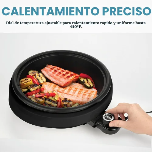 Vista 3 de Aroma Housewares – asp-137 3-cuartas/10-pulgadas 3 en 1 olla con placa de parrilla, Negro