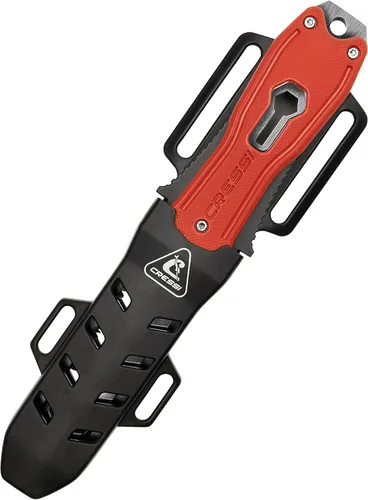 Vista 6 de Cressi Cuchillo de buceo multiusos de acero inoxidable - Hoja de acero inoxidable resistente al óxido - Funda de liberación rápida - Lagarto Negro